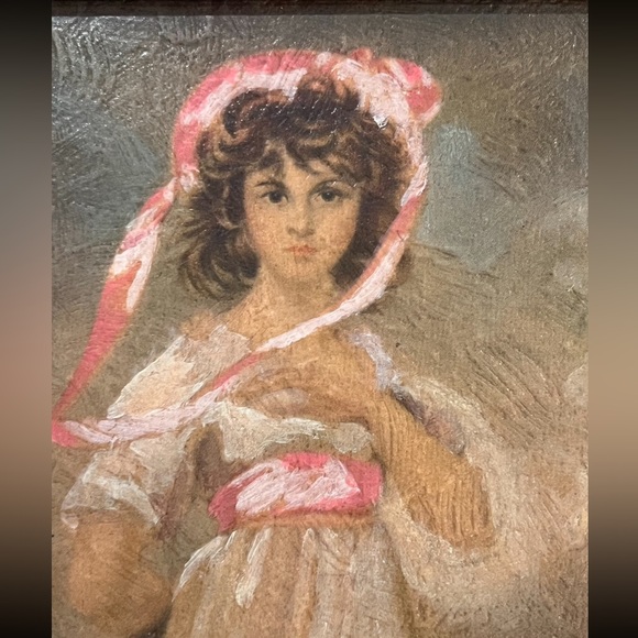 Sold Vintage Blue boy and Pinkie Girl prints on board. Gilt gold frames. - Picture 7 of 13